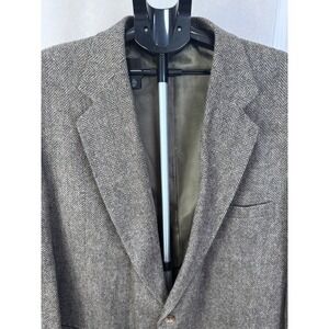USA Towncraft Men's Wool Tweed 2 button brown Jacket Sports Coat Blazer Size 50L